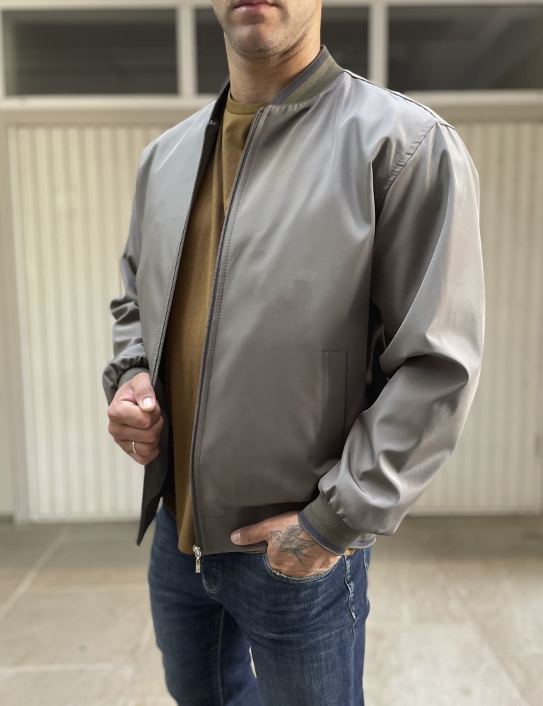 Ανδρικό χακί ελαφρύ Bomber Plus Size D1900X φωτογραφία